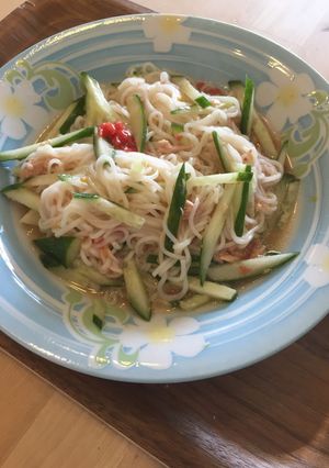 ツナ・トマ・きゅうりの ぶっかけ素麺-レシピのメイン写真