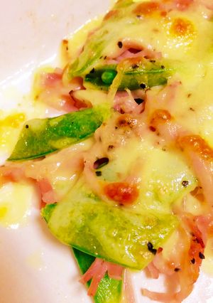 スナップえんどうとベーコンのチーズ焼き♪-レシピのメイン写真