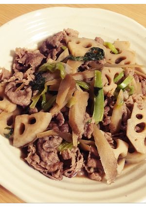 根菜とこま肉のしぐれ煮風炒め-レシピのメイン写真