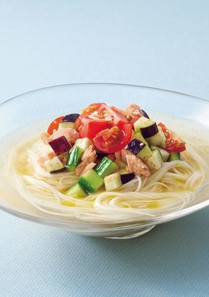 野菜たっぷり冷やし鶏だしそうめん-レシピのメイン写真