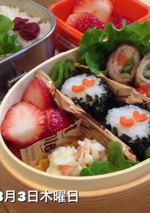 3月 3日 曲げわっぱで遠足弁当-レシピのメイン写真