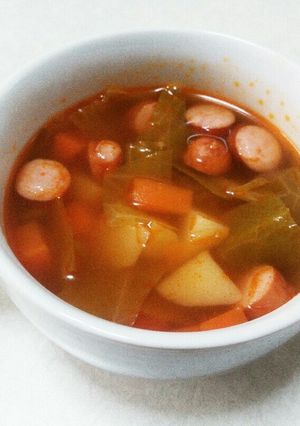 野菜たっぷりのミネストローネスープ♪-レシピのメイン写真