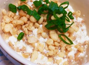 ひきわり納豆と豆腐と揚げ玉の簡単おかず-レシピのメイン写真