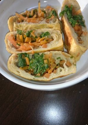 にんじん葉っぱの卵焼き-レシピのメイン写真