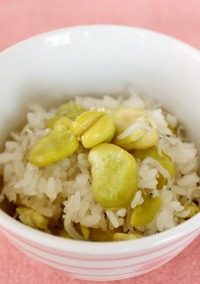 そら豆とちりめんじゃこの炊き込みごはん-レシピのメイン写真