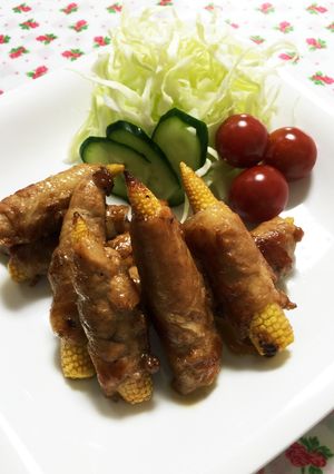 ♡ヤングコーンの肉巻き♡-レシピのメイン写真