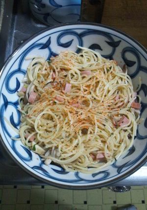 １月２４日晩飯【魚肉ときのこパスタ】-レシピのメイン写真