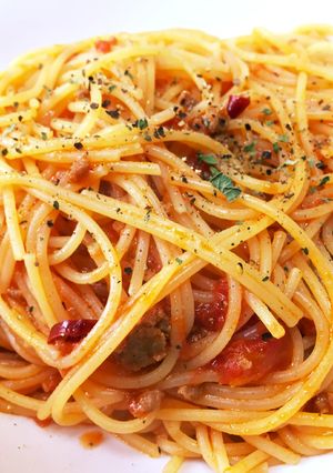 トマトソースのスパゲティアラビアータ-レシピのメイン写真