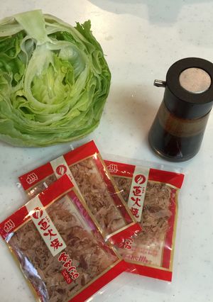 鰹節でレタスの和風サラダ☆材料3つ☆-レシピのメイン写真