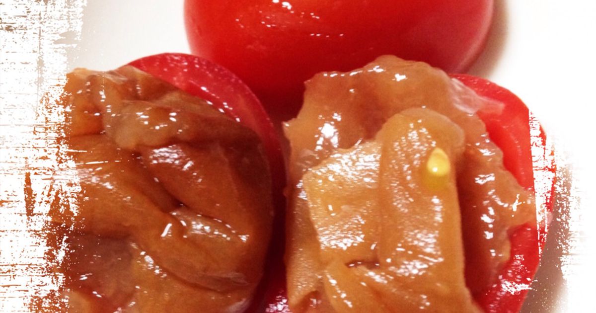 甘梅のせ冷やしトマト♡ by 健康旨研究員おから子 【クックパッド