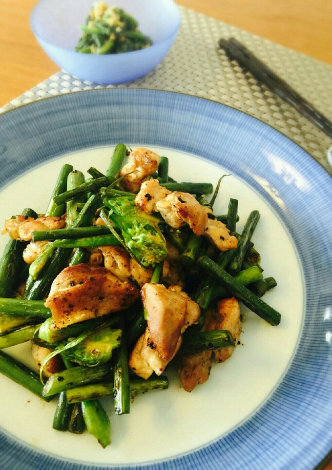 簡単☆にんにくの芽と鶏肉炒め-レシピのメイン写真