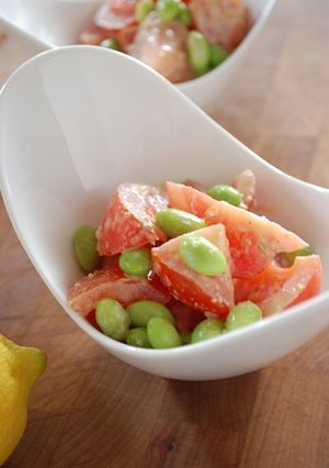 トマトと枝豆の胡麻味噌ゆず胡椒マヨ和え-レシピのメイン写真