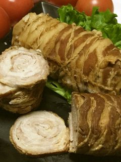 豚薄切り肉チャーシュー風☆固まり煮豚棒-レシピのメイン写真