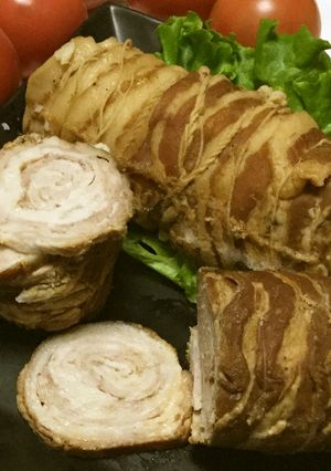 豚薄切り肉チャーシュー風☆固まり煮豚棒-レシピのメイン写真