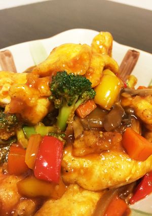 鶏胸と彩り野菜のケチャップレモン甘酢あん-レシピのメイン写真