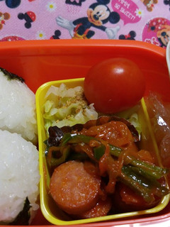 二歳のお弁当。ウインナーのケチャップ炒め-レシピのメイン写真
