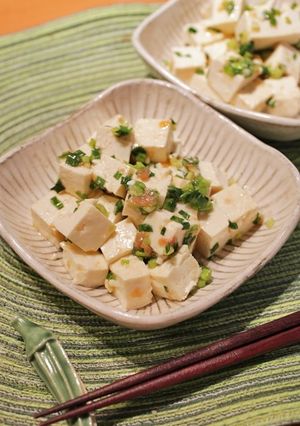 豆腐の梅ネギ塩あえ-レシピのメイン写真