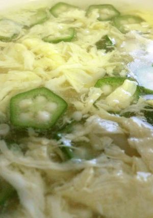 もやしオクラの玉子汁 息子のダイエット食-レシピのメイン写真