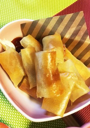 簡単☆ワンタンの皮で一口ウィンナー春巻き-レシピのメイン写真