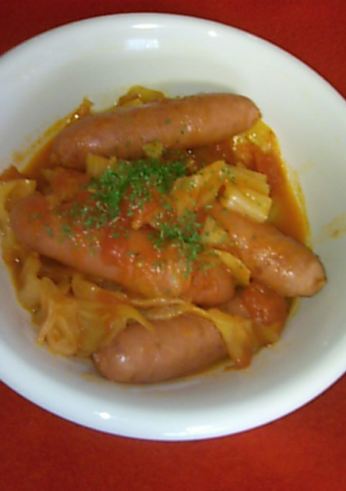 ソーセージとキャベツのトマト煮込み✿-レシピのメイン写真