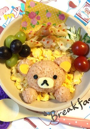 リラックマのオープンオムライス☆キャラ弁-レシピのメイン写真