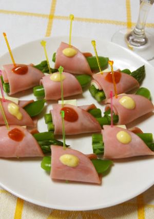 ハムとチーズのゆで野菜巻き-レシピのメイン写真