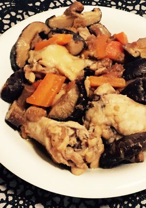 炊飯器で、手羽元としいたけの梅生姜煮-レシピのメイン写真