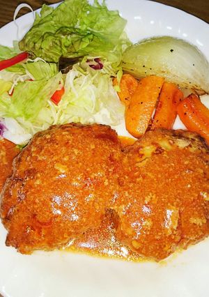 簡単！鶏ミンチの煮込みハンバーグ-レシピのメイン写真
