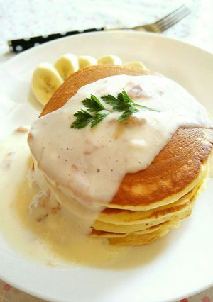 南高梅干しヨーグルトソースで♪パンケーキ-レシピのメイン写真