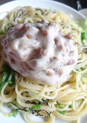 クリーミー☆泡納豆のスパゲティ-レシピのメイン写真