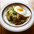 ほうれん草と豚肉の焼きうどん♪