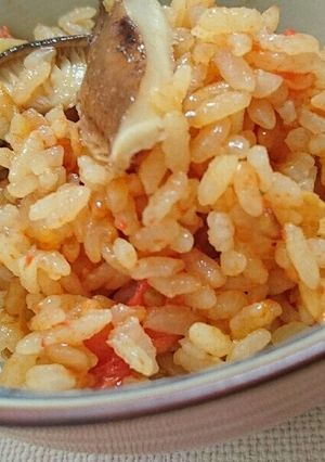 毛呂山産しいたけとトマトの旨み飯！-レシピのメイン写真