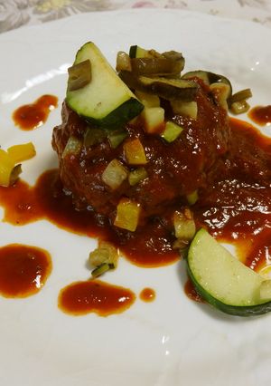 夏野菜のハンバーグトマト風味-レシピのメイン写真