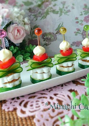 梅味噌はんぺんの夏野菜ピンチョス-レシピのメイン写真