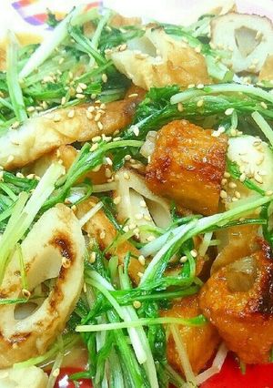ごぼう天と竹輪と水菜の炒め物♪調味料３つ-レシピのメイン写真