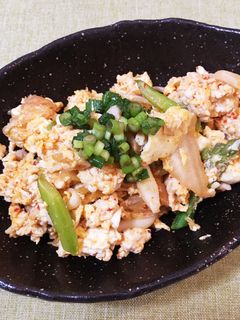 鶏ひき肉と豆腐のキムチ炒め-レシピのメイン写真