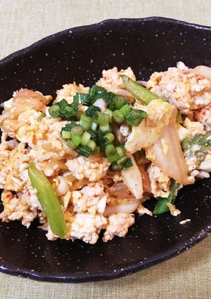鶏ひき肉と豆腐のキムチ炒め-レシピのメイン写真