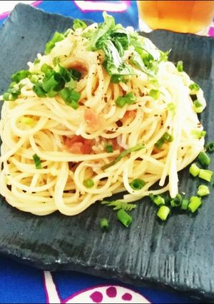 和〜☆梅としらすの冷製パスタ☆-レシピのメイン写真