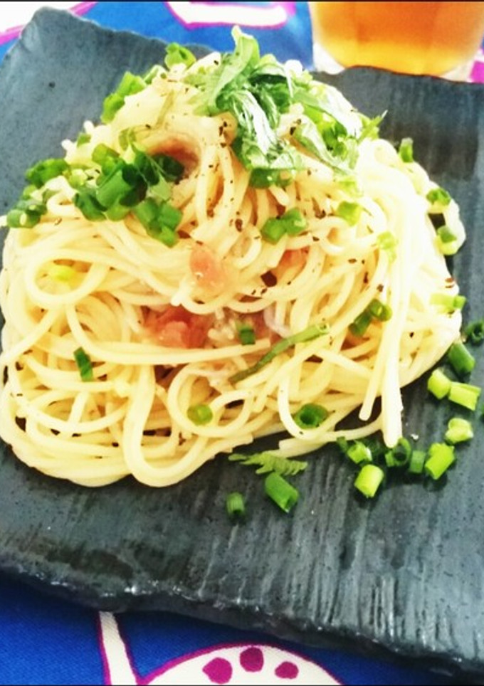 和〜☆梅としらすの冷製パスタ☆-レシピのメイン写真