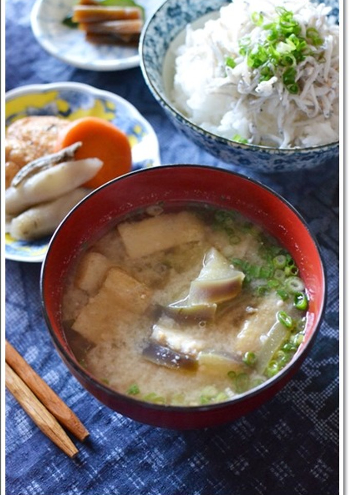 茄子と油揚げのお味噌汁-レシピのメイン写真