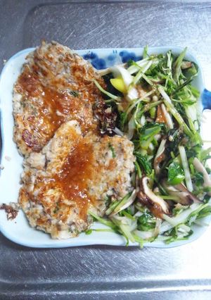 １月２８日晩飯【鶏ひきハンバーグ（梅）】-レシピのメイン写真