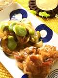 豚バラ肉とそら豆と野菜のテリ☆テリ☆焼き