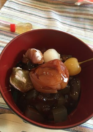 意外な合わせ技?あんみつ梅-レシピのメイン写真