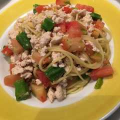 鳥ひき肉と夏野菜のパスタ-レシピのメイン写真