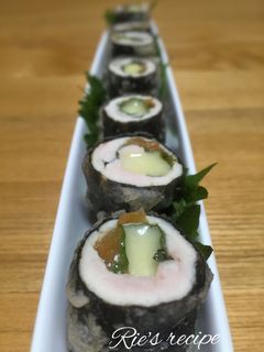 梅チーズ味♡ささ身の海苔巻き天ぷら♡-レシピのメイン写真