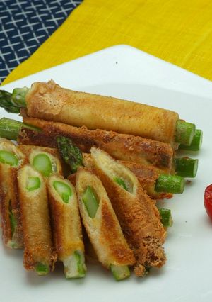 グリーンアスパラのクルトン焼き-レシピのメイン写真