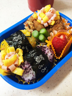可愛いおにぎりと唐揚げ弁当☆夕食にも!-レシピのメイン写真