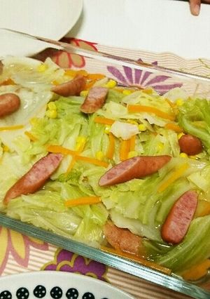 キャベツとウインナーの煮びだし-レシピのメイン写真