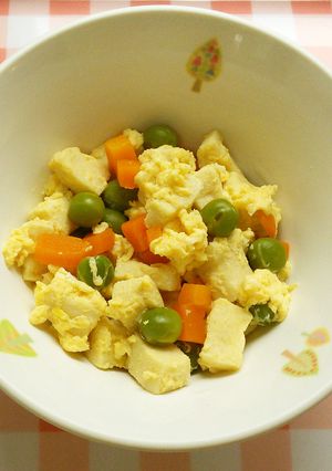高野豆腐の卵とじ　給食-レシピのメイン写真