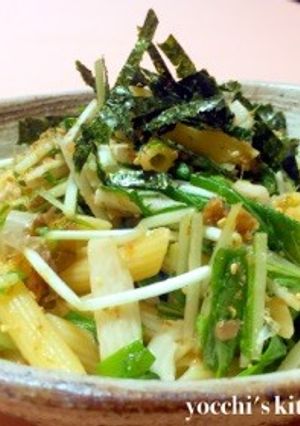簡単！水菜と梅干しと長芋の和風サラダ-レシピのメイン写真